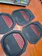 Set de alfombras pisos tapetes tipo bandeja negro con rojo - Miniatura 2
