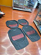 Set de alfombras pisos tapetes tipo bandeja negro con rojo - Miniatura 4