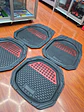 Set de alfombras pisos tapetes tipo bandeja negro con rojo - Miniatura 6