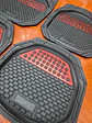 Set de alfombras pisos tapetes tipo bandeja negro con rojo - Miniatura 8