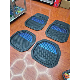 X4 Set de alfombras pisos tapetes de auto universal tipo bandeja negro con azul 