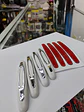 Set X4 - topes de puertas protectores goma grueso blanco con plata - Miniatura 3