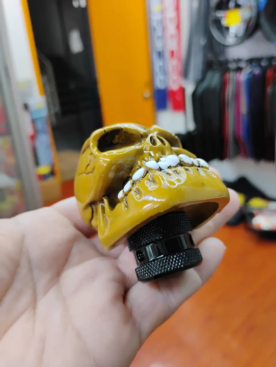 Pomo perilla palanca de cambios tunning diseño Calavera mostaza 6