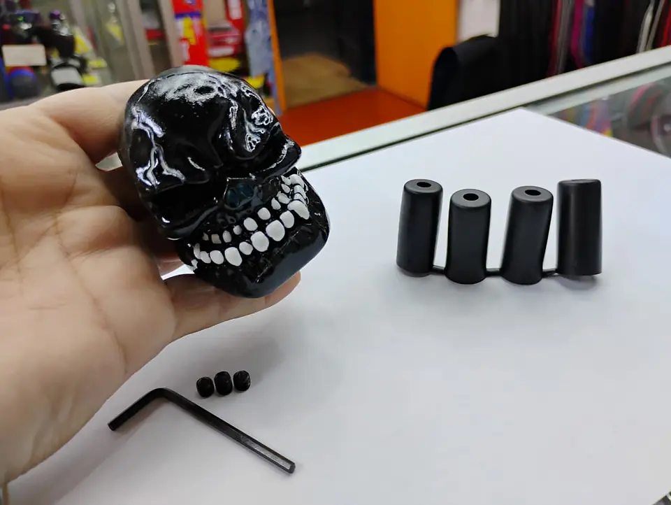 Pomo perilla palanca de cambios tunning diseño Calavera negro 2