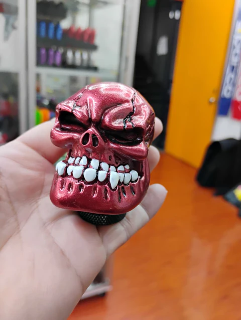 Pomo perilla palanca de cambios tunning diseño Calavera rojo