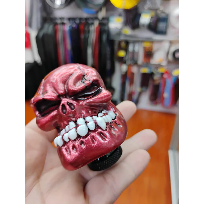 Pomo perilla palanca de cambios tunning diseño Calavera rojo 3
