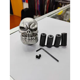 Pomo perilla palanca de cambios tunning diseño Calavera gris plata plateado