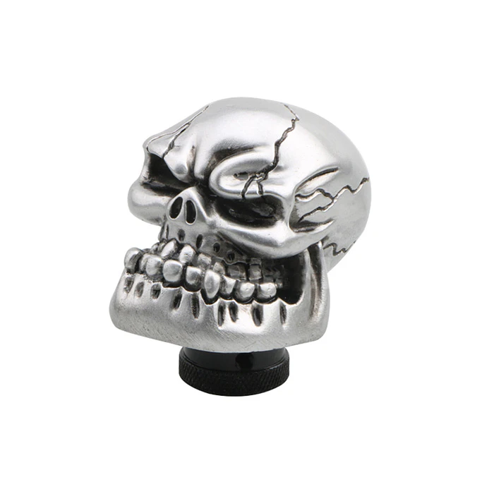 Pomo perilla palanca de cambios tunning diseño Calavera gris plata plateado 7