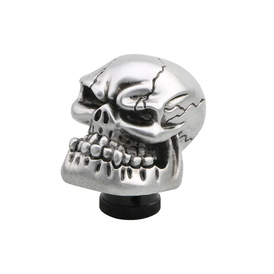 Pomo perilla de cambios tunning diseño Calavera - Plateado 7