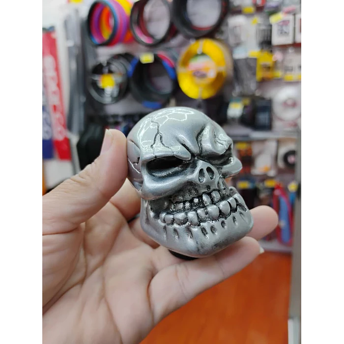 Pomo perilla palanca de cambios tunning diseño Calavera gris plata plateado 9