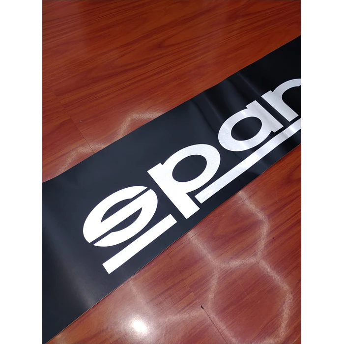 Stickers, estiquetas  Pegatina para parabrisas delantero de autos de vinilo automotriz pegatina con logotipo de Sparco reflectivo color negro medidas 130 x 20cm 3