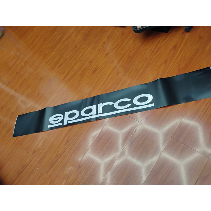 Stickers, estiquetas  Pegatina para parabrisas delantero de autos de vinilo automotriz pegatina con logotipo de Sparco reflectivo color negro medidas 130 x 20cm 11