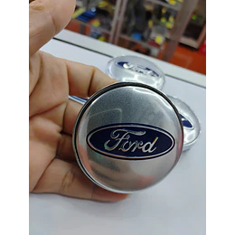 *Set x4 Tapas para Centro de Llantas Ford gris centro azul*