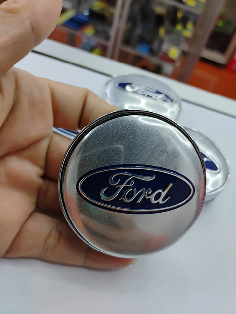 Set x4 Tapas para Centro de Llantas Ford gris centro azul