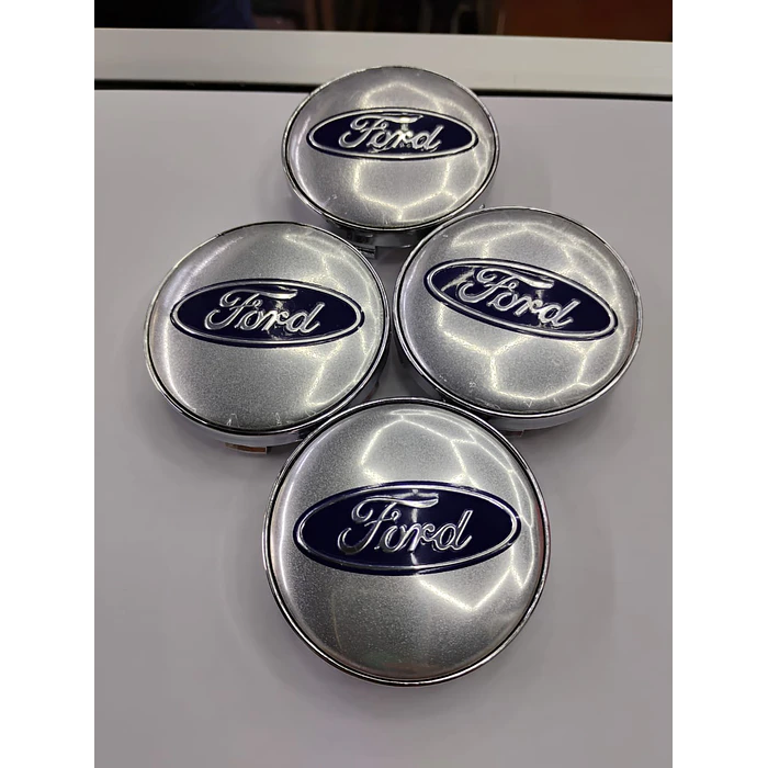 *Set x4 Tapas para Centro de Llantas Ford gris centro azul* 6