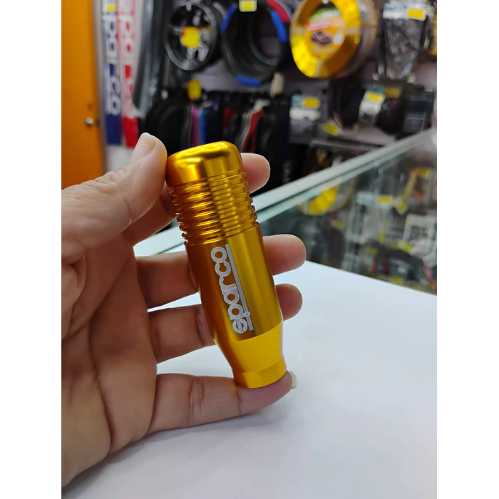 Pomo Perilla de cambio universal metalico 8.5cm Sparco dorado, amarillo  1