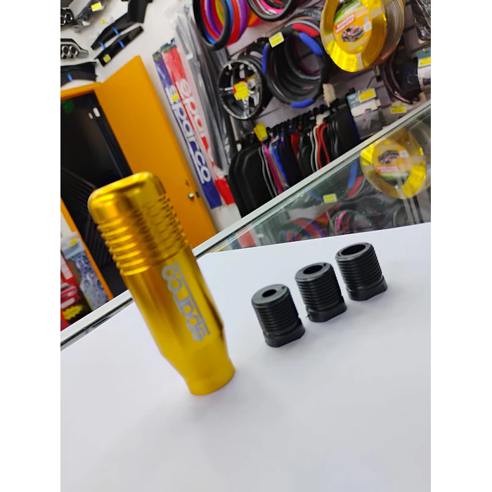 Pomo Perilla de cambio universal metalico 8.5cm Sparco dorado, amarillo  3