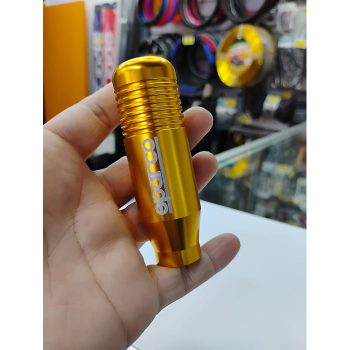 Pomo Perilla de cambio universal metalico 8.5cm Sparco dorado, amarillo  11