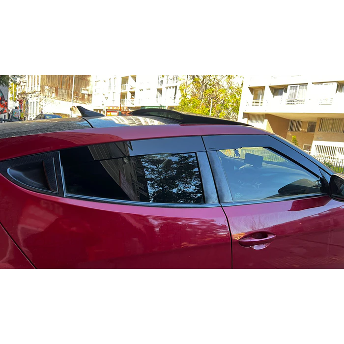 Bota Aguas de Acrílico 2mm plano Negro Brillante a Medida para auto Hyundai Veloster 2012 a 2017 10
