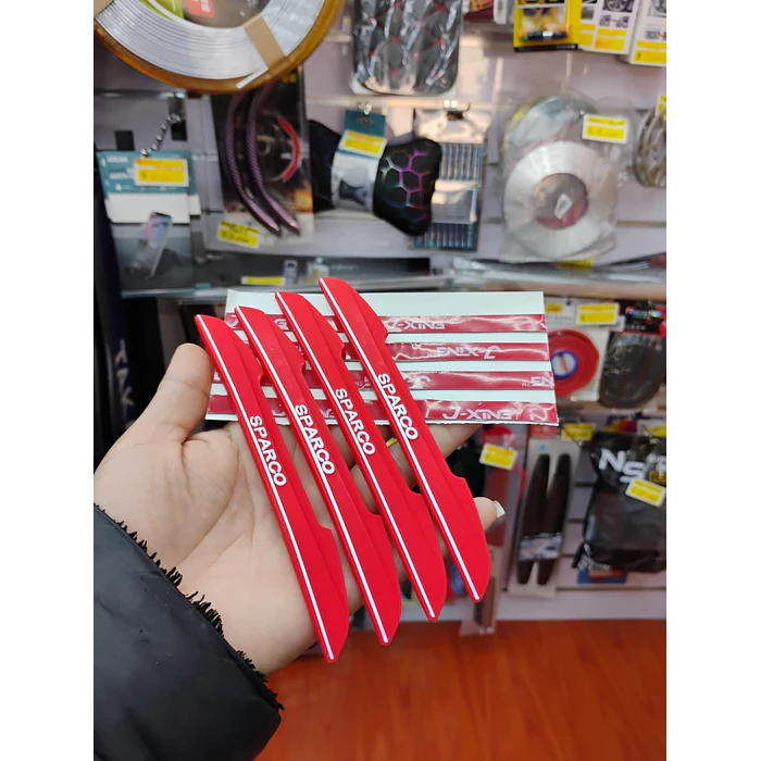 Set Tope de puerta, tope de retrovisor, tope de parachoques Anticolisión, Borde de puerta lateral de auto universal antiarañazos 4 unidades Sparco ROJO  5