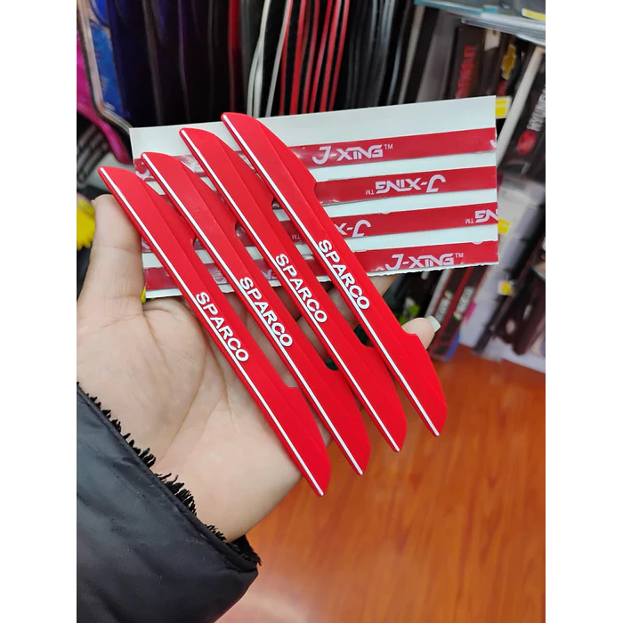 Set Tope de puerta, tope de retrovisor, tope de parachoques Anticolisión, Borde de puerta lateral de auto universal antiarañazos 4 unidades Sparco ROJO  7