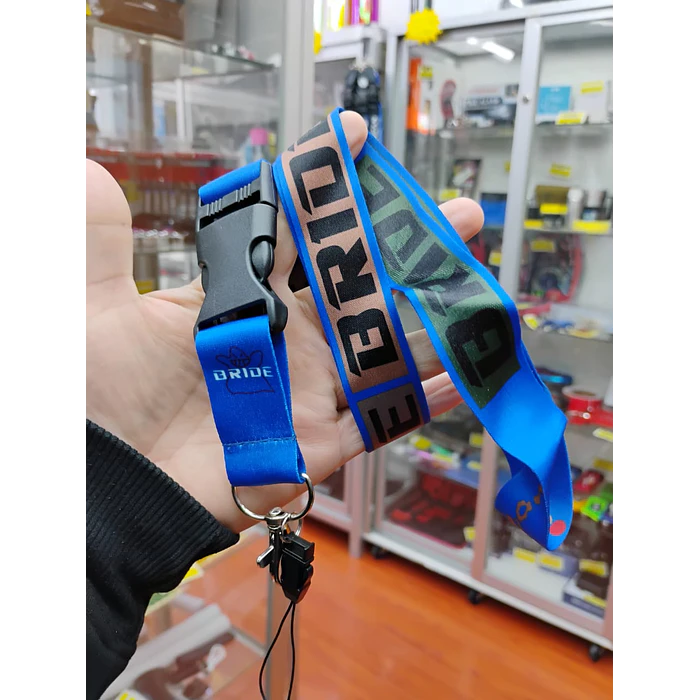 Llavero Lanyard largo  colgante tunning porta llaves y credencial modelo BRIDE AZUL 6