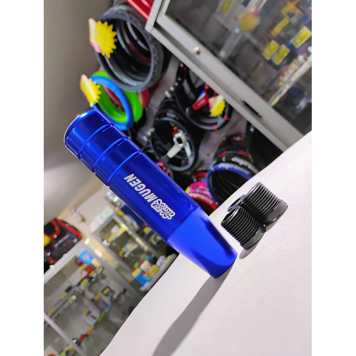 Pomo Perilla Palanca de cambio de marchas para auto 13 cm Marca Mugen azul  1