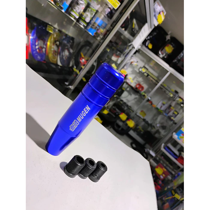 Pomo Perilla Palanca de cambio de marchas para auto 13 cm Marca Mugen azul  2