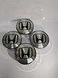 Set X4 Tapas centro de Llantas de autos tunning Honda plata con negro - Miniatura 8