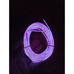 Hilo de neón Tunning para ambiente interior de autos 12v 5 mtrs morado 