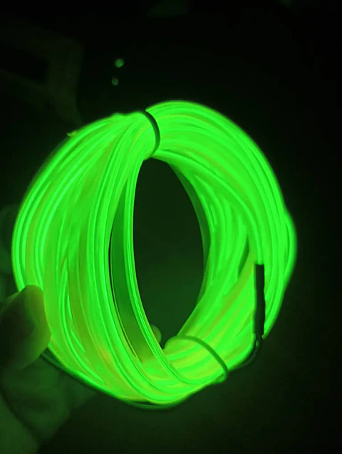 Hilo de neón para ambiente interior de autos 12v para embutir en tablero 5 mts amarillo neon 