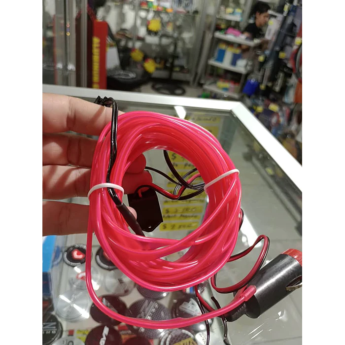 Hilo de neón para ambiente interior de autos 12v para embutir en tablero 3 mts rosado pink 9