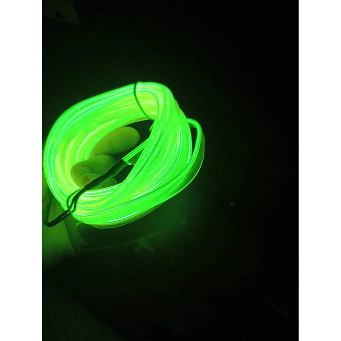  Hilo de neón para ambiente interior de autos 12v para embutir en tablero 3 mts amarillo neon 9
