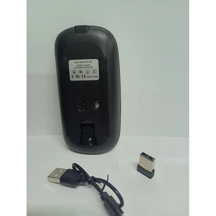 Mouse Inalámbrico Recargable  Mk-07 Pc Notebook Modo Dual negro 3