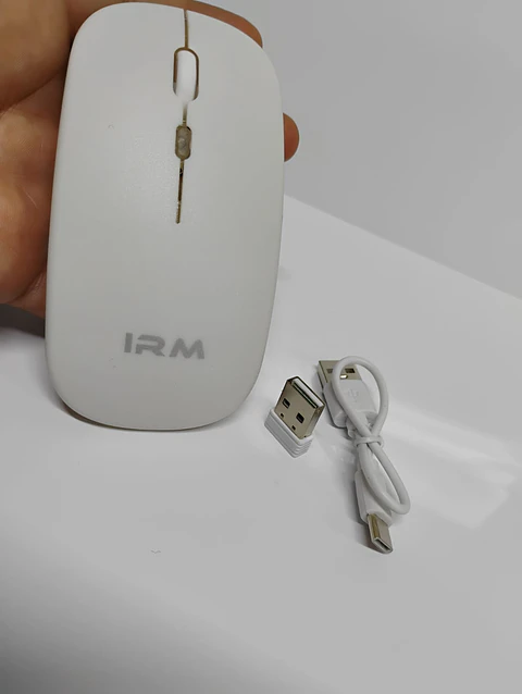 Mouse Inalámbrico Recargable  Mk-07 Pc Notebook Modo Dual blanco