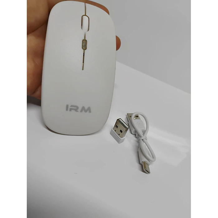 Mouse Inalámbrico Recargable  Mk-07 Pc Notebook Modo Dual blanco 1