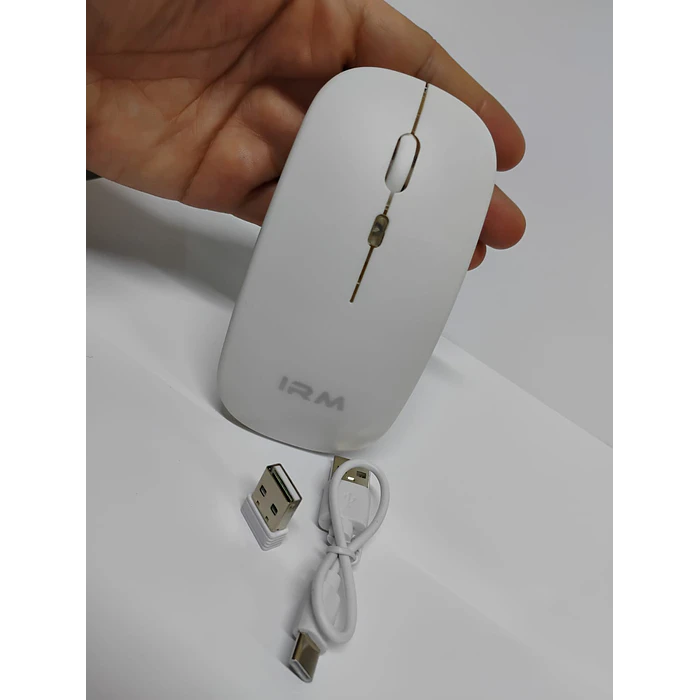 Mouse Inalámbrico Recargable  Mk-07 Pc Notebook Modo Dual blanco 11