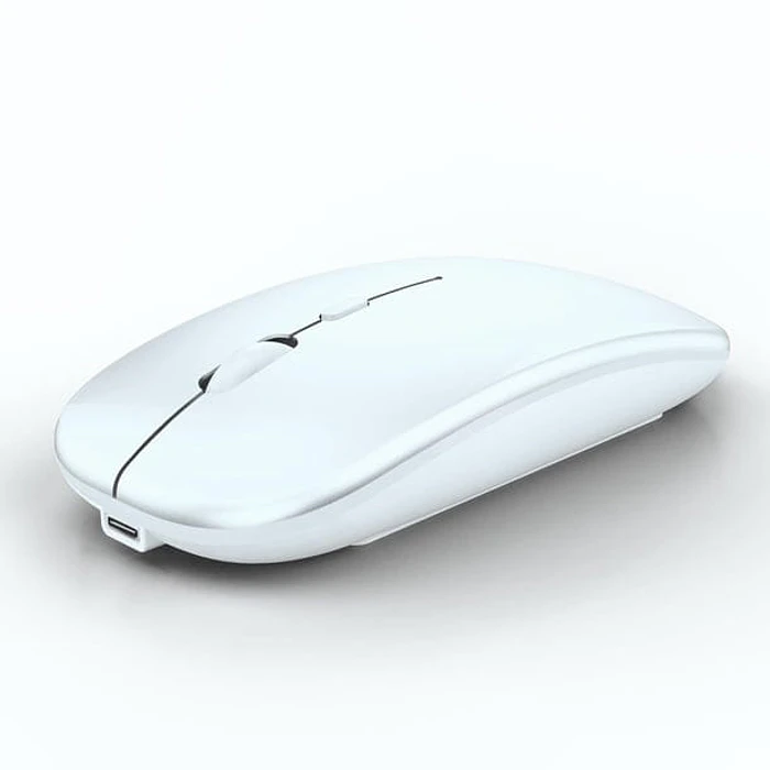 Mouse Inalámbrico Recargable  Mk-07 Pc Notebook Modo Dual blanco 12