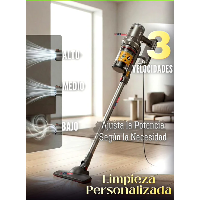 Aspiradora Vertical 3 Velocidades con Filtro lavable  6