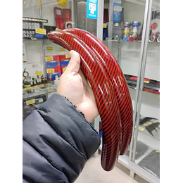 Cubierta de Volante Antideslizante de Lujo - 2 PIEZAS carbono Rojo