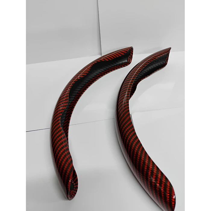 Cubierta de Volante Antideslizante de Lujo - 2 PIEZAS carbono Rojo 4