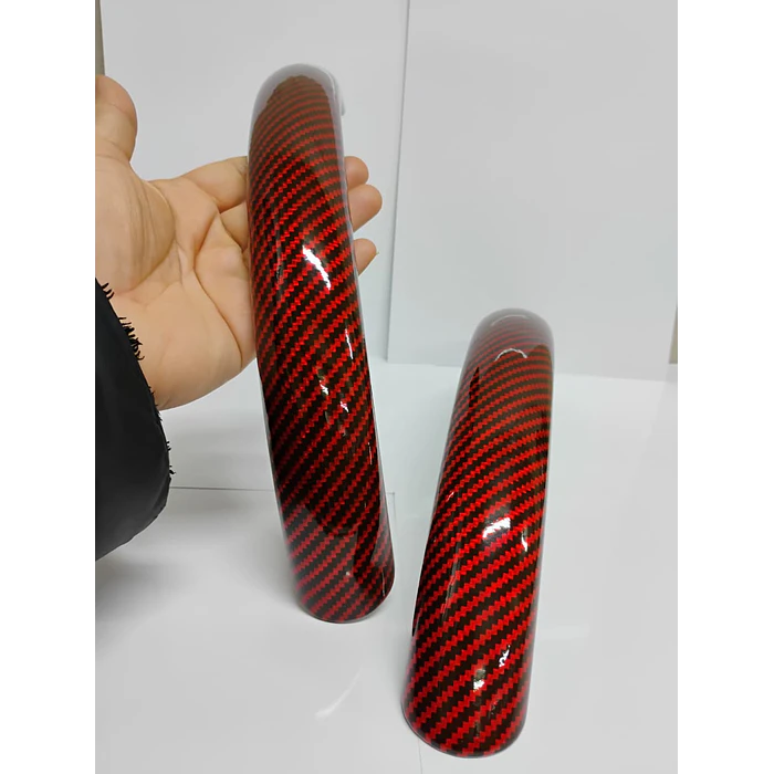 Cubierta de Volante Antideslizante de Lujo - 2 PIEZAS carbono Rojo 6