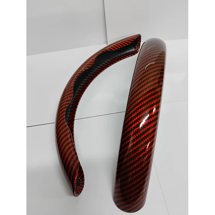Cubierta de Volante Antideslizante de Lujo - 2 PIEZAS carbono Rojo 8