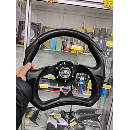 Volante de auto tipo D universal Tunning deportivo  Sparco con botón de bocina centro negro