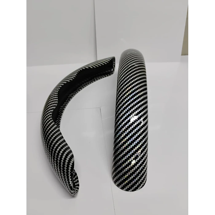 Cubierta de Volante Antideslizante de Lujo - 2 PIEZAS carbono negro 8