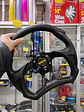 Volante de auto tipo D universal Tunning deportivo momo con botón de bocina centro negro - thumbnail 1