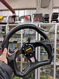 Volante de auto tipo D universal Tunning deportivo momo con botón de bocina centro negro - thumbnail 2