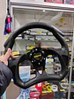Volante de auto tipo D universal Tunning deportivo momo con botón de bocina centro negro - thumbnail 5