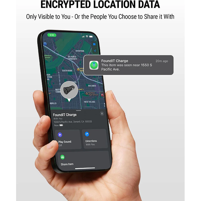  Cargador celular Auto 32W con Localizador Find My USB-C USB-A  11