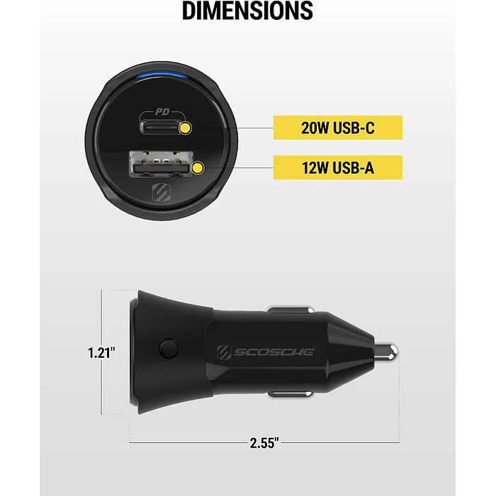  Cargador celular Auto 32W con Localizador Find My USB-C USB-A  13